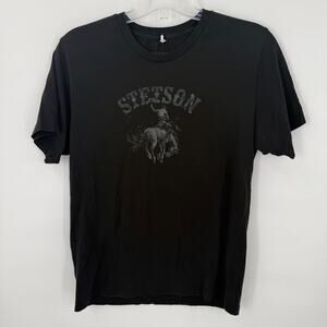 Stetson Graphic T Shirt Mens Black Western Cowboy Rodeo Tee Large